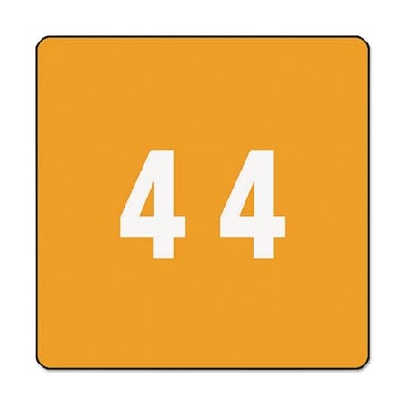 Smead Smead, NUMERICAL END TAB FILE FOLDER LABELS, 4, 1.5 X 1.5, ORANGE, 250/ROLL 67424